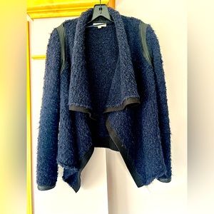 Banana Republic Navy Blue Italian Yarn Open Front Long Cardigan Sweater  Sz S